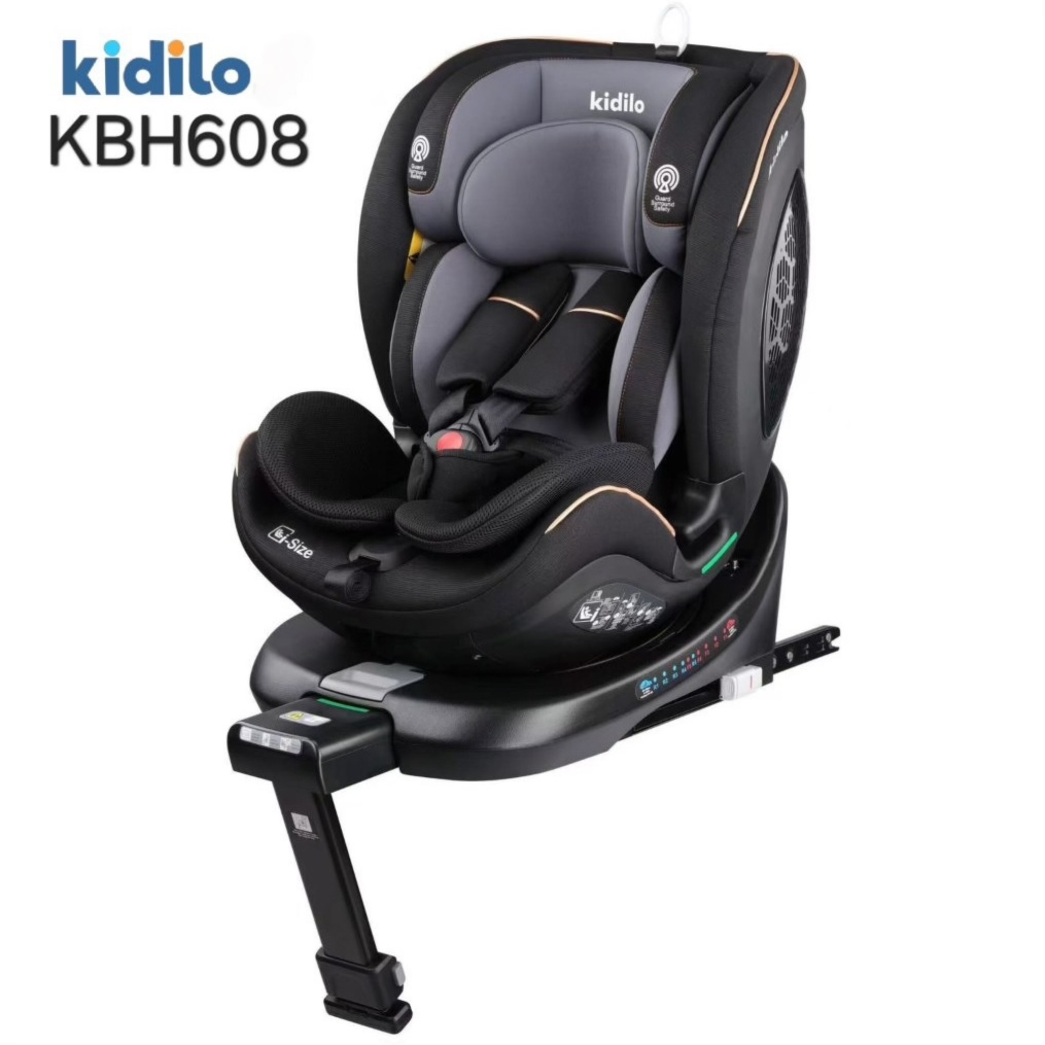 صندلی خودرو کودک کیدیلو مدل KBH608 ۳۶۰ درجه_مشکی