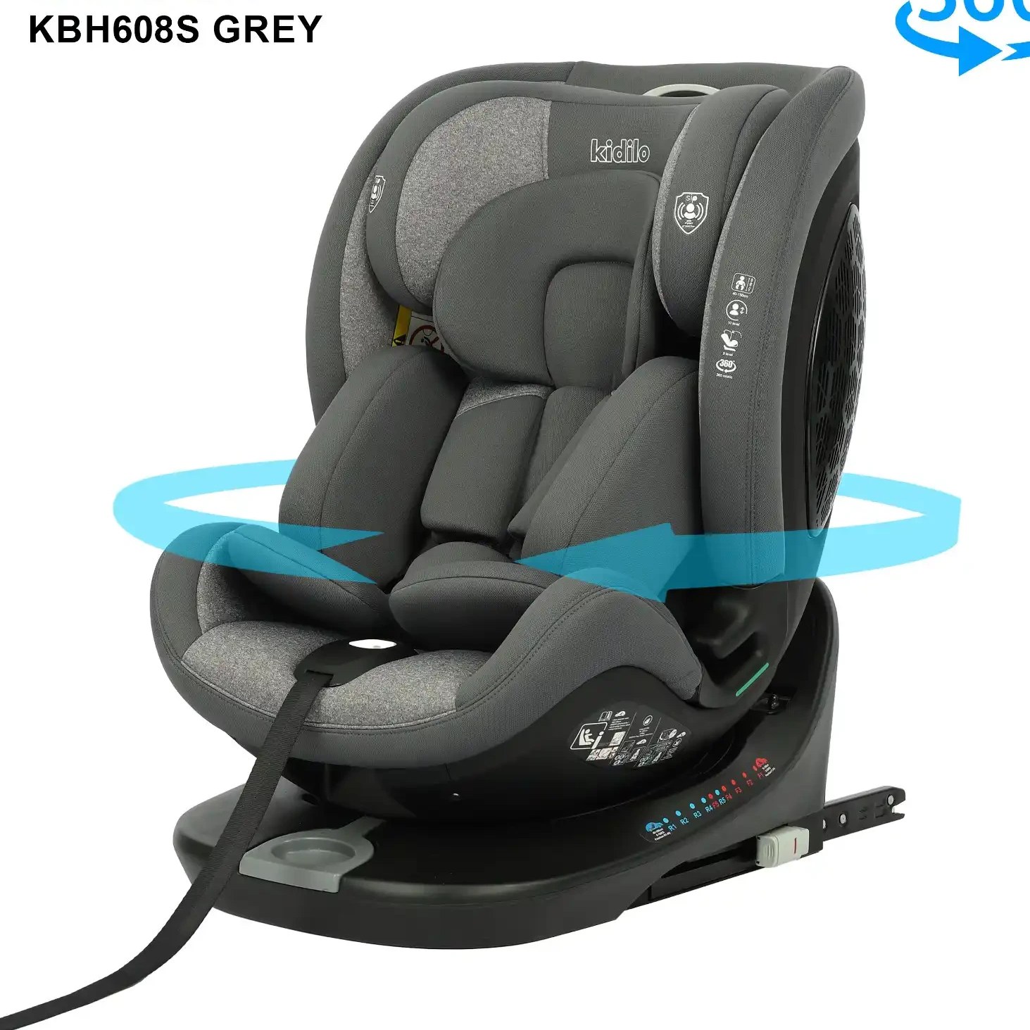 صندلی ماشین چرخشی کیدیلو مدل KBH608S طوسی